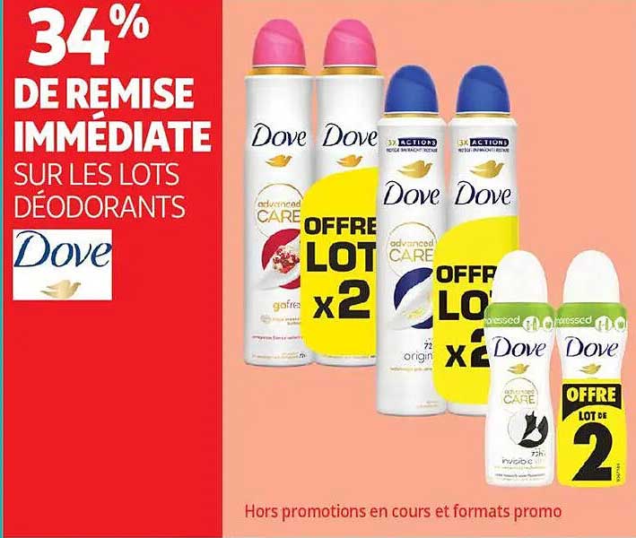 34% DE REMISE IMMÉDIATE SUR LES LOTS DÉODORANTS