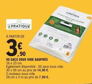 50 SACS SOUS VIDE GAUFRÉS