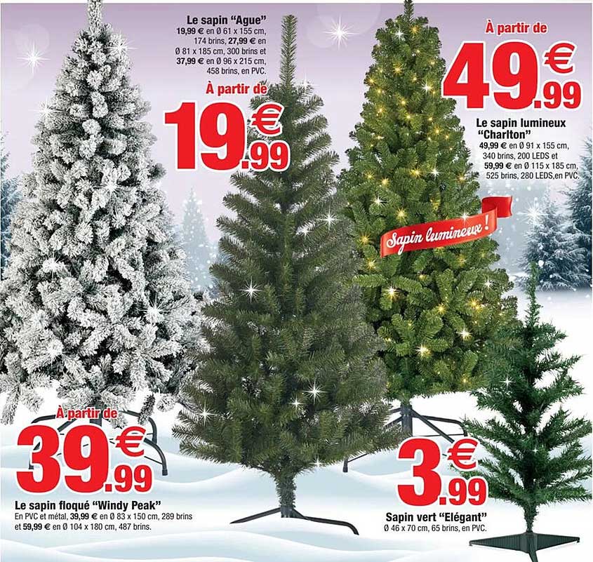 À partir de 3,99 € - Sapin vert "Élégant"