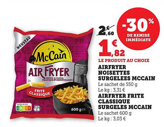 AIRFRYER NOISETTES SURGELEES MCCAIN