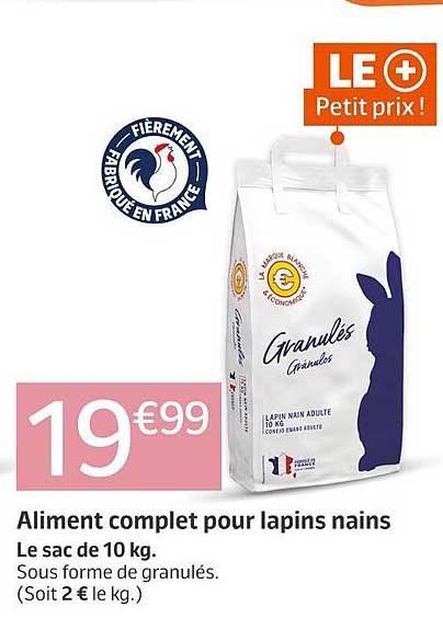 Aliment complet pour lapins nains