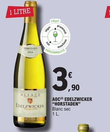 AOC(2) EDELZWICKER "HORSTADEN" Blanc sec 1 L.