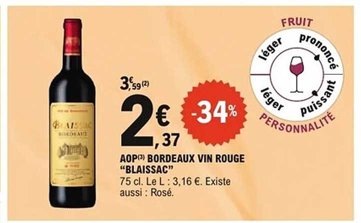AOP Bordeaux Vin Rouge "Blaissac"