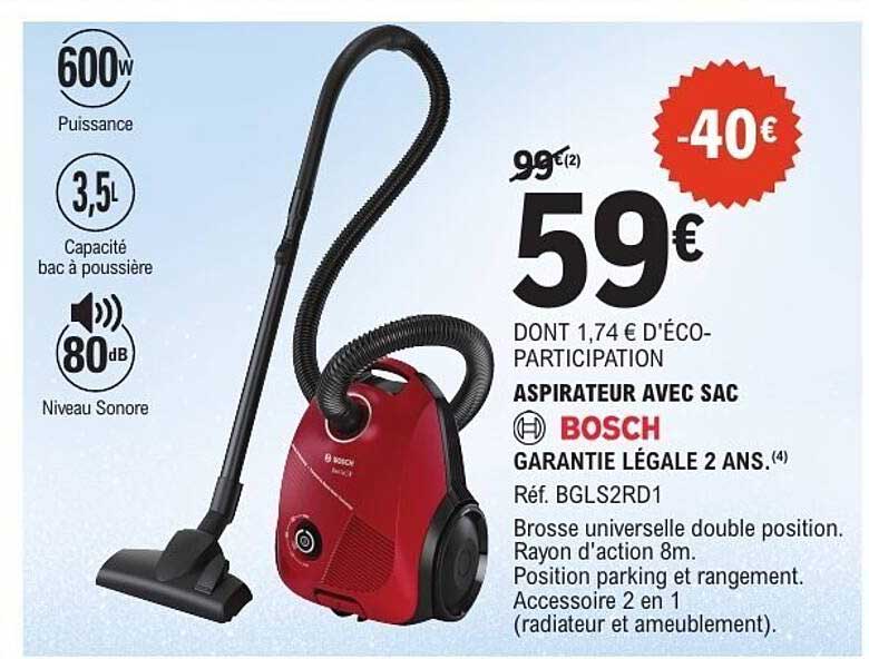ASPIRATEUR AVEC SAC BOSCH