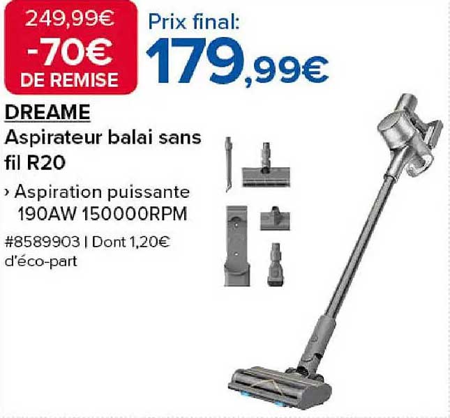 Aspirateur balai sans fil R20