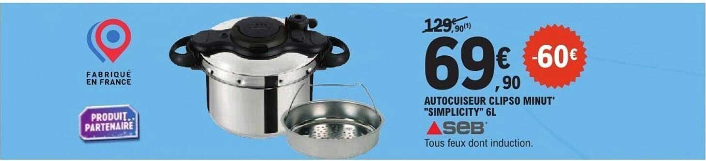 AUTOCUISEUR CLIPSO MINUT' "SIMPLICITY" 6L