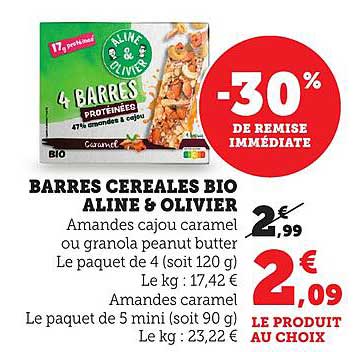 BARRES CEREALES BIO ALINE & OLIVIER