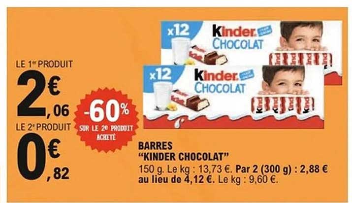 BARRES "KINDER CHOCOLAT"