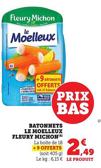BATONNETS LE MOELLEUX FLEURY MICHON