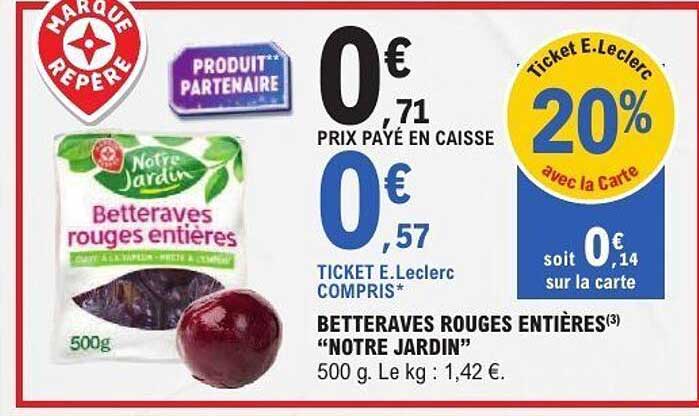 BETTERAVES ROUGES ENTIÈRES "NOTRE JARDIN"