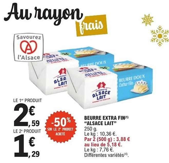 BEURRE EXTRA FIN ''ALSACE LAIT''