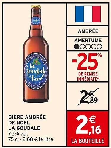 BIÈRE AMBRÉE DE NOËL LA GOUDALE