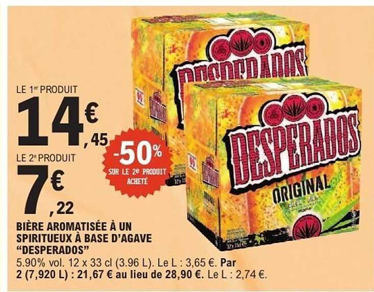 Bière aromatisée à un spiritueux à base d'agave “Desperados”