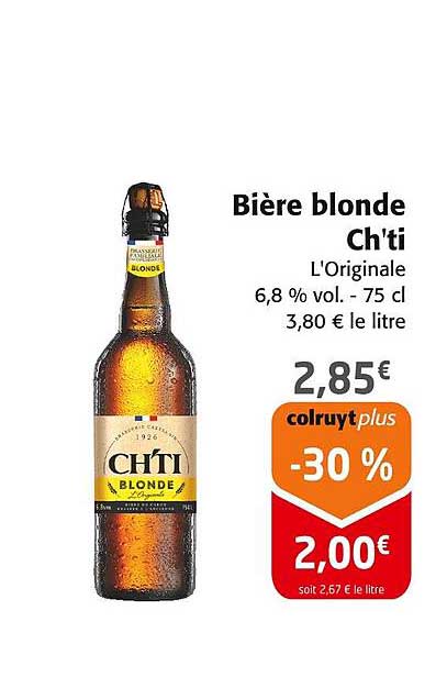 Bière blonde Ch'ti L'Originale 6,8 % vol. - 75 cl