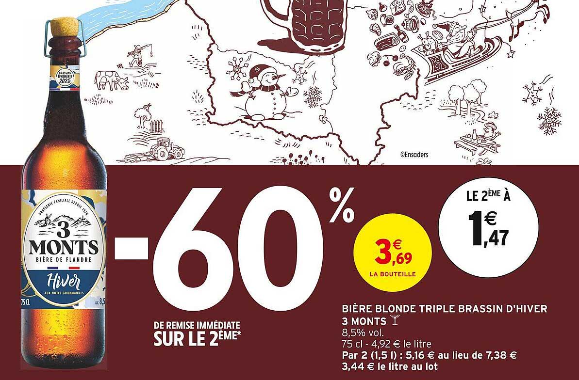 BIÈRE BLONDE TRIPLE BRASSIN D'HIVER 3 MONTS