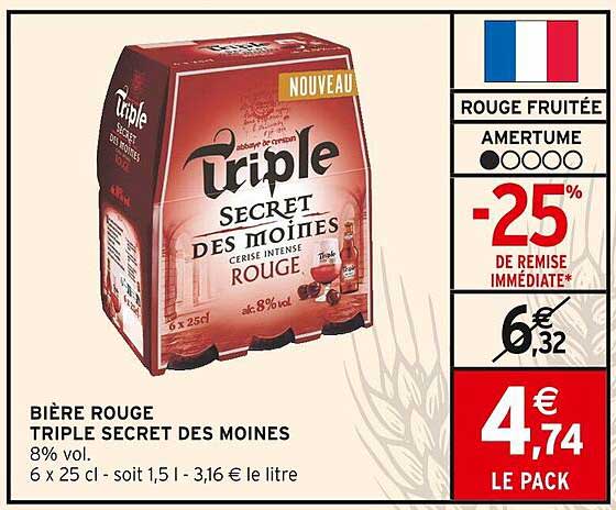 Bière Rouge TRIPLE SECRET DES MOINES