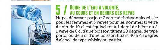 BOIRE DE L'EAU À VOLONTÉ, AU COURS ET EN DEHORS DES REPAS