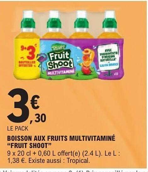 BOISSON AUX FRUITS MULTIVITAMINÉ "FRUIT SHOOT"