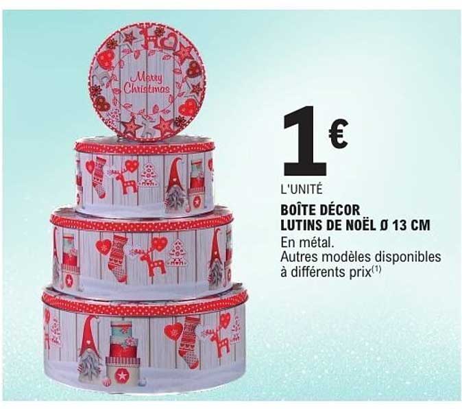BOÎTE DÉCOR LUTINS DE NOËL Ø 13 CM