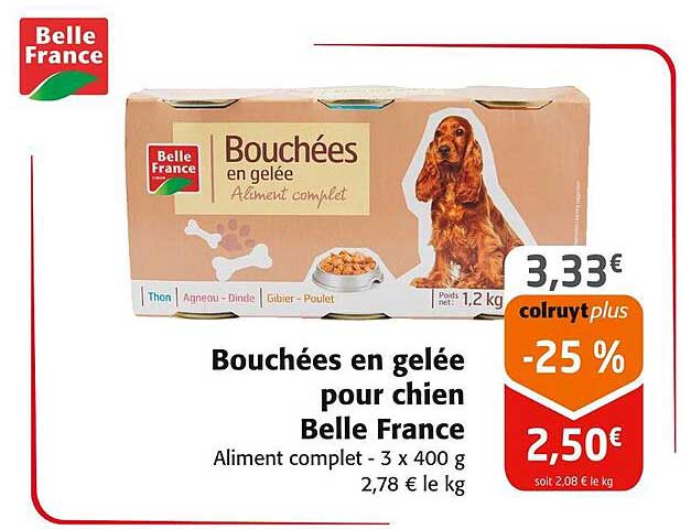 Bouchées en gelée pour chien Belle France