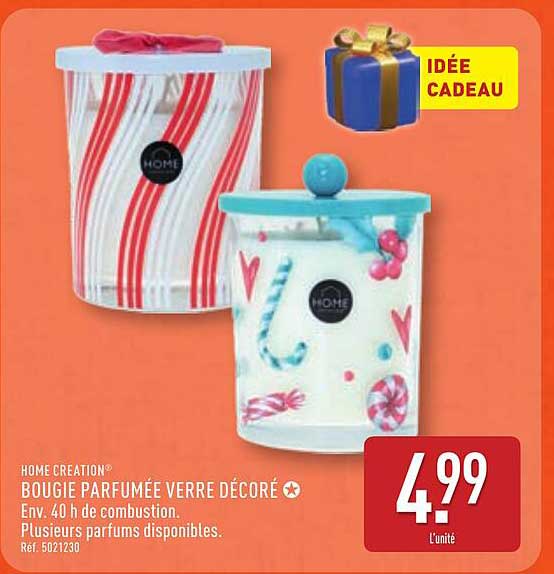 BOUGIE PARFUMÉE VERRE DÉCORÉ