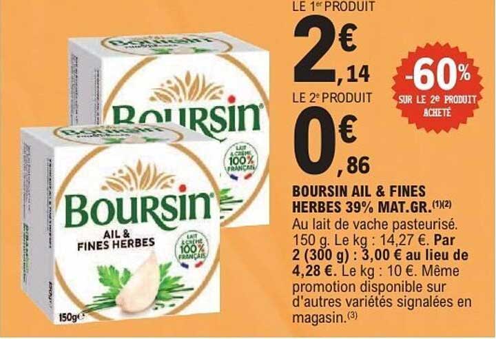 BOURSIN AIL & FINES HERBES 39% MAT.GR.