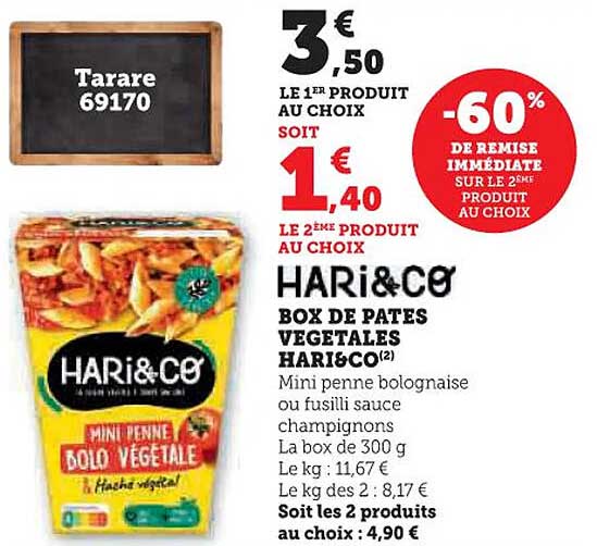 BOX DE PATES VEGETALES HARI&CO