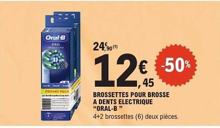 BROSSETTES POUR BROSSE A DENTS ELECTRIQUE "ORAL-B"
