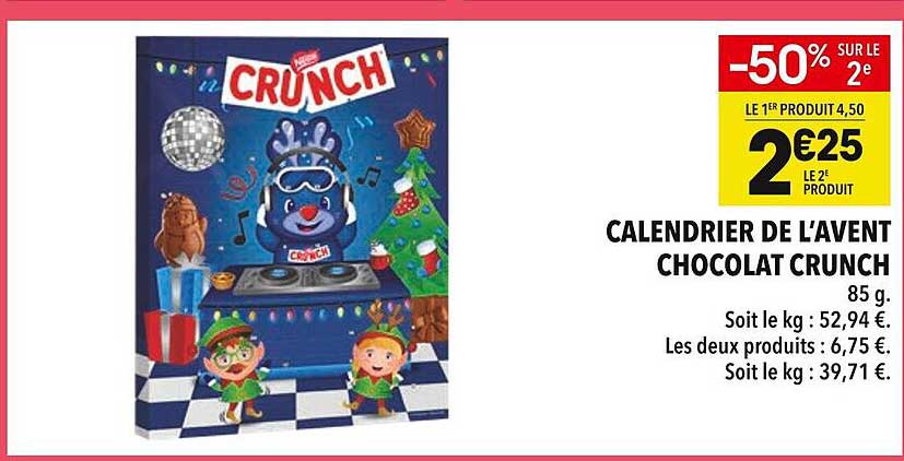 CALENDRIER DE L’AVENT CHOCOLAT CRUNCH