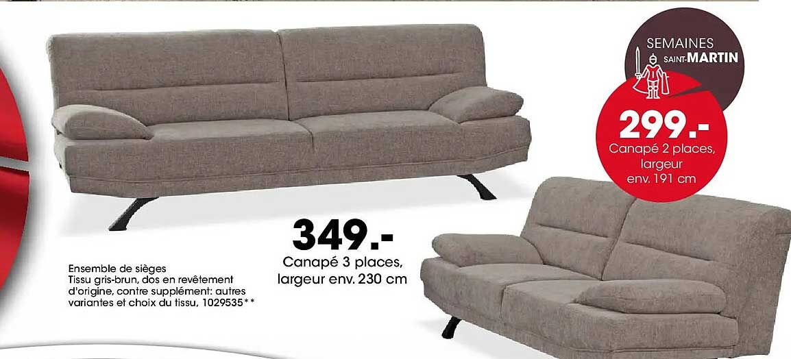 Canapé 2 places, largeur env. 191 cm