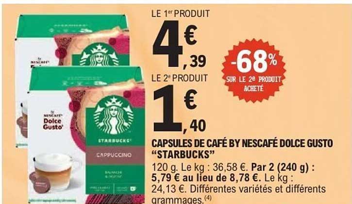 CAPSULES DE CAFÉ BY NESCAFÉ DOLCE GUSTO "STARBUCKS"