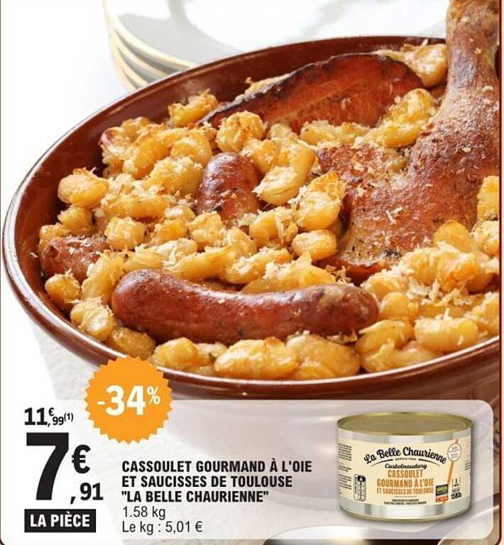 CASSOULET GOURMAND À L'OIE ET SAUCISSES DE TOULOUSE "LA BELLE CHAURIENNE"