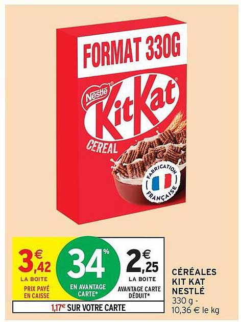 CÉRÉALES KIT KAT NESTLÉ 330 G