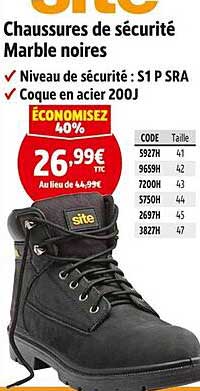 Chaussures de sécurité Marble noires