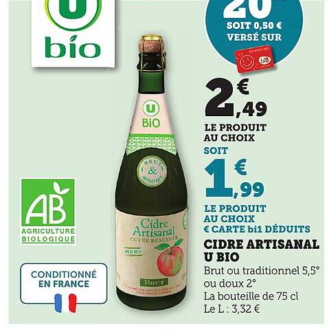CIDRE ARTISANAL U BIO