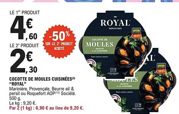 Cocotte de moules cuites "Royal"