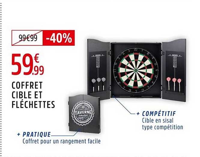 COFFRET CIBLE ET FLÉCHETTES