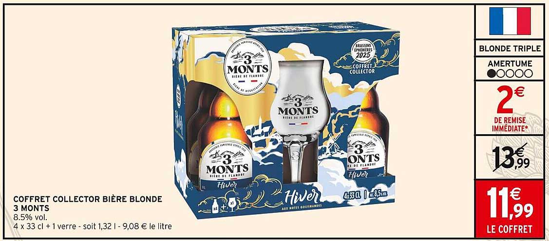 COFFRET COLLECTOR BIÈRE BLONDE 3 MONTS