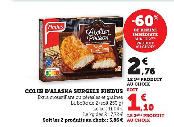 COLIN D'ALASKA SURGELE FINDUS