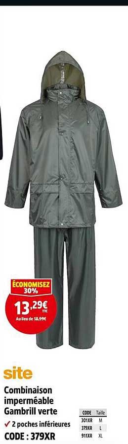 Combinaison imperméable Gambrill verte