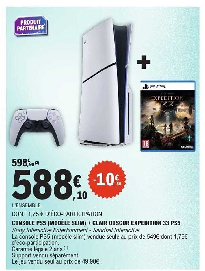 CONSOLE PS5 (MODÈLE SLIM) + CLAIR OBSCUR EXPEDITION 33 PS5