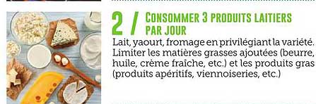 CONSUMMER 3 PRODUITS LAITIERS PAR JOUR