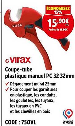 Coupe-tube plastique manuel PC 32 32mm