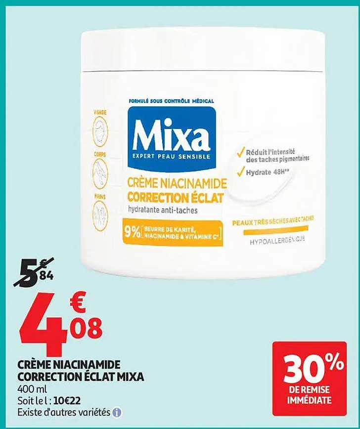 CRÈME NIACINAMIDE CORRECTION ÉCLAT MIXA