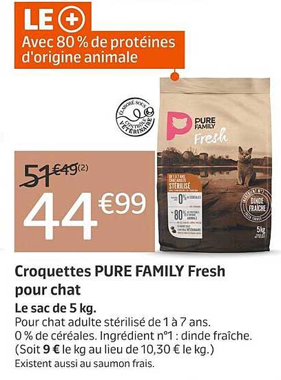 Croquettes PURE FAMILY Fresh pour chat