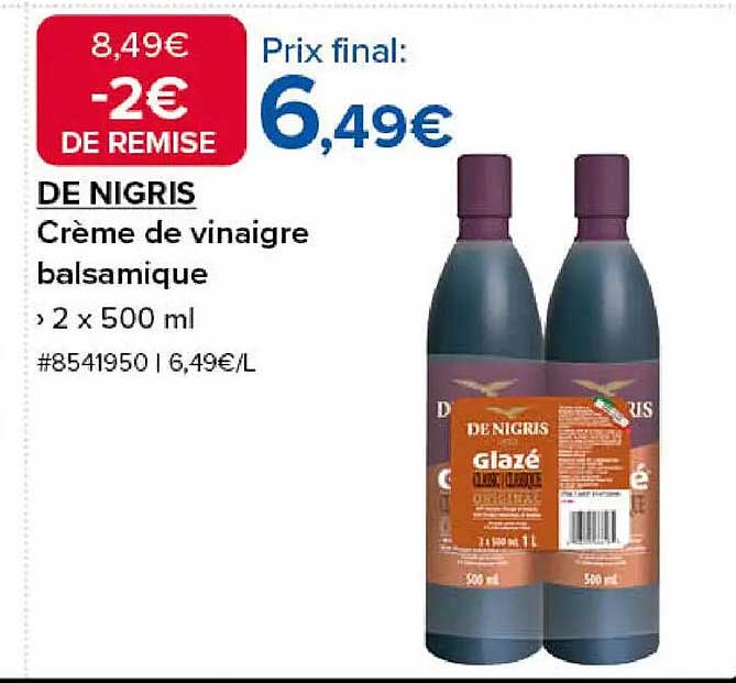 DE NIGRIS Crème de vinaigre balsamique 2 x 500 ml