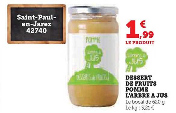 DESSERT DE FRUITS POMME L'ARBRE A JUS