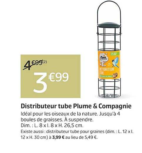 Distributeur tube Plume & Compagnie