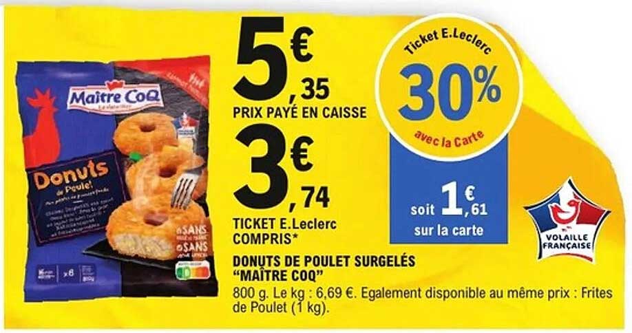 DONUTS DE POULET SURGELÉS "MAÎTRE COQ"