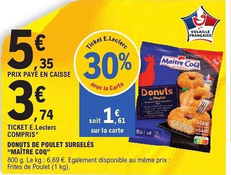 DONUTS DE POULET SURGELÉS “MAÎTRE COQ”